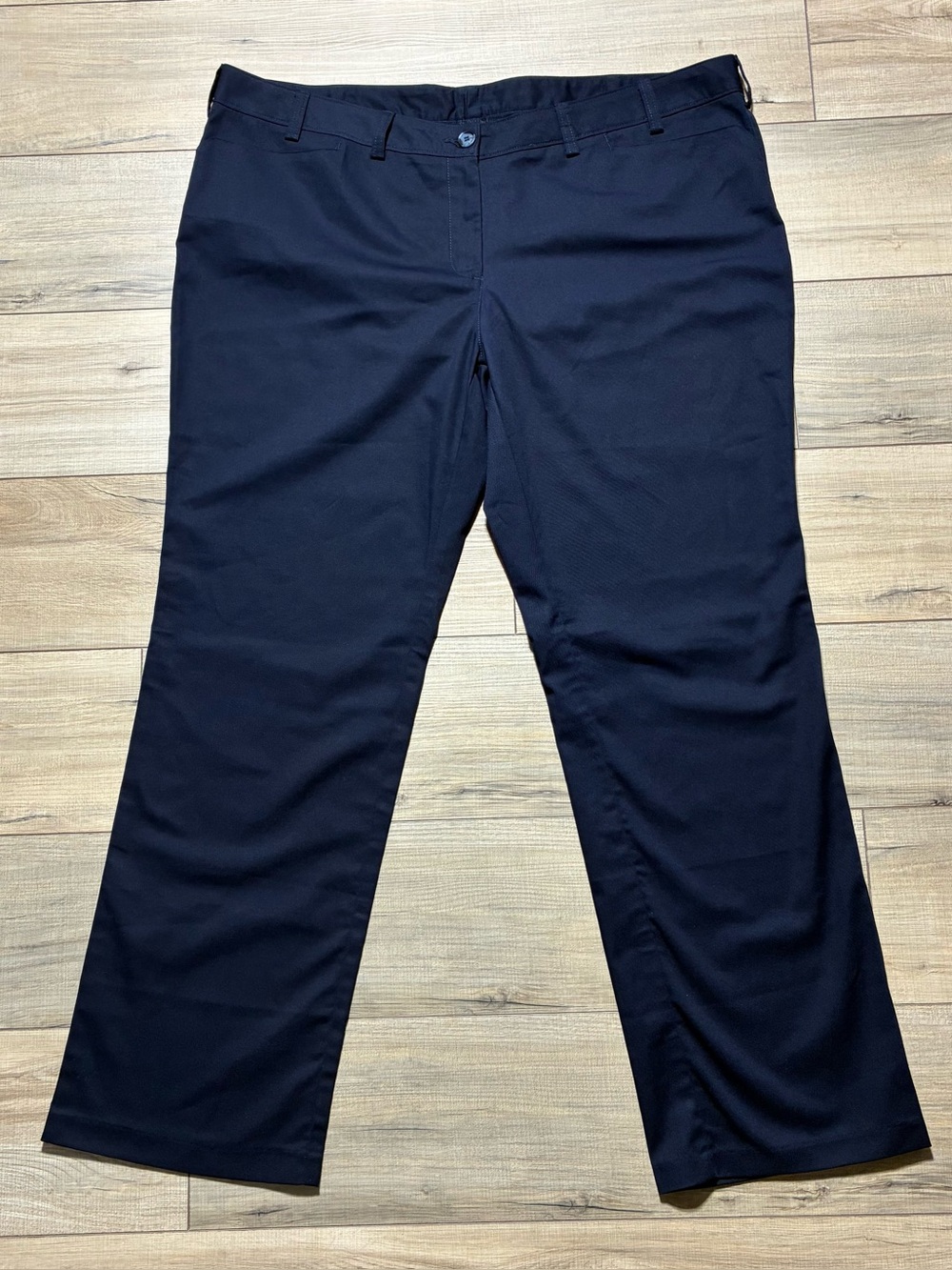 Edwards Women's Mid-Rise Flat Front Rugged Comfort Pants Size 22 UR Navy Blue